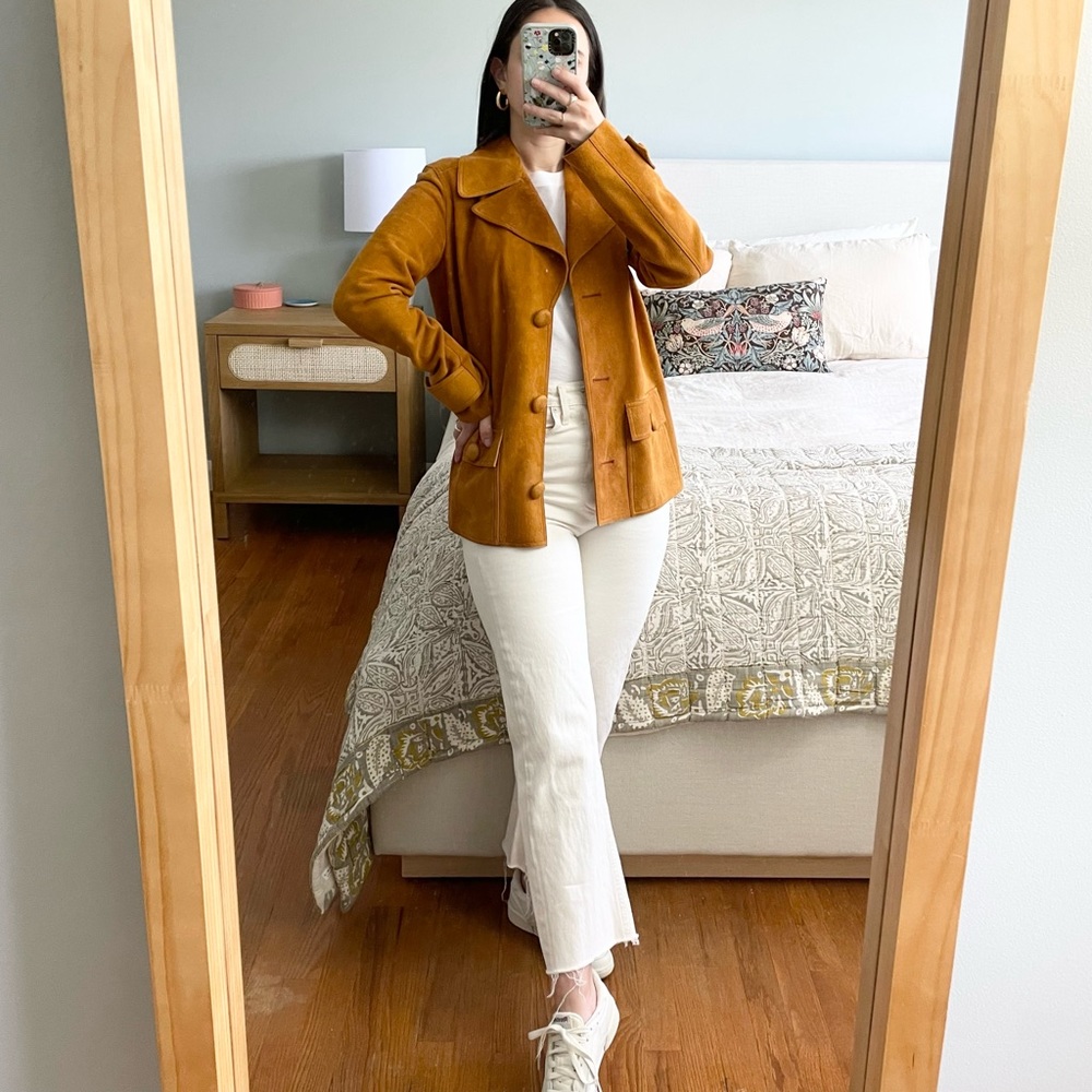 Tory Burch Holly Button-Front Suede Jacket